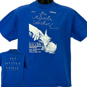 Vintage 90s The Miracle Worker T Shirt Helen Keller Hawaii Blue Unisex L Large